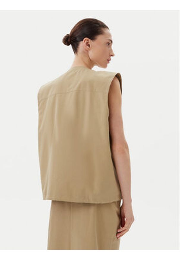 Herskind Kamizelka 5511150 Khaki Regular Fit. Kolor: brązowy. Materiał: bawełna