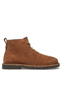 Birkenstock Botki Uppsala Mid Shearling 1028148 Brązowy. Kolor: brązowy. Materiał: zamsz, skóra