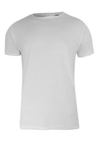 Brave Soul - T-Shirt (Koszulka) Biały Bez Nadruku, Okrągły Dekolt, Postrzępione Brzegi -BRAVE SOUL- Męski. Okazja: na co dzień. Kolor: biały. Materiał: bawełna. Styl: casual #1