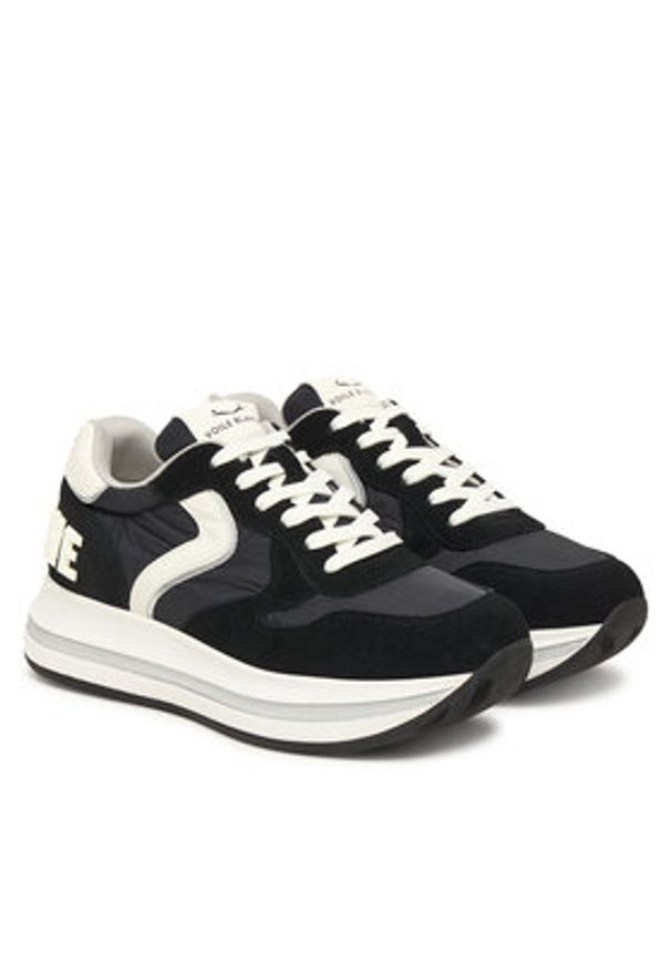 Voile Blanche Sneakersy Merry Sport. 2018825-06 Czarny. Kolor: czarny. Materiał: skóra, zamsz