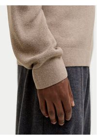 Jack & Jones Golf Milano 12285093 Beżowy Relaxed Fit. Typ kołnierza: golf. Kolor: beżowy. Materiał: bawełna #3