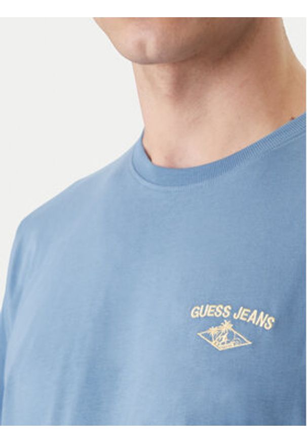 Guess Jeans T-Shirt M6GIB7 K8HM0 Niebieski Regular Fit. Kolor: niebieski. Materiał: bawełna