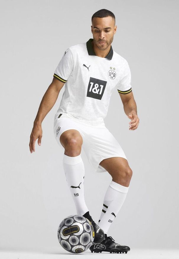 Puma - Męska koszulka dodatkowa Borussia Dortmund 24/25 PUMA White. Kolor: biały. Materiał: materiał