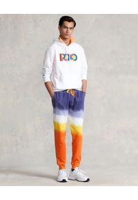Ralph Lauren - RALPH LAUREN - Kolorowe spodnie dresowe Jogger Tie-Dye. Kolor: biały. Materiał: dresówka. Wzór: kolorowy