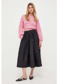 Custommade sweter wełniany Tilia damski kolor różowy. Okazja: na co dzień. Kolor: różowy. Materiał: wełna. Długość rękawa: raglanowy rękaw. Długość: krótkie. Styl: casual #3