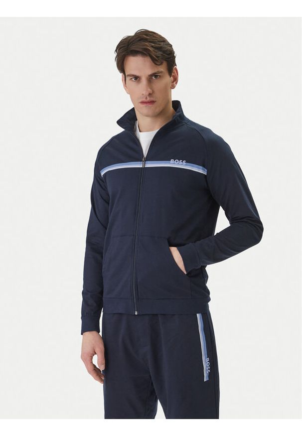 BOSS Bluza Authentic 50554779 Granatowy Regular Fit. Kolor: niebieski. Materiał: bawełna