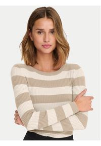 JDY Sweter Plum 15277223 Beżowy Regular Fit. Kolor: beżowy. Materiał: wiskoza #2