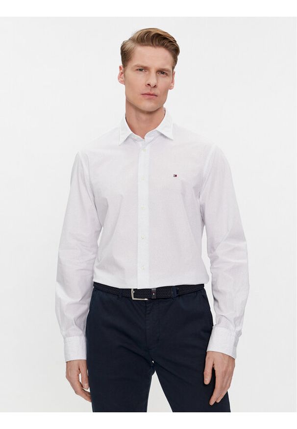 TOMMY HILFIGER - Tommy Hilfiger Koszula MW0MW34018 Biały Regular Fit. Kolor: biały. Materiał: bawełna
