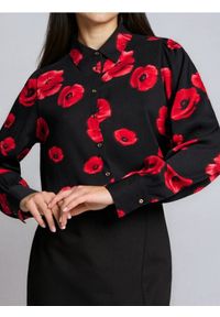 Sinsay - Koszula z wiskozy - czarny. Kolor: czarny. Materiał: wiskoza #1