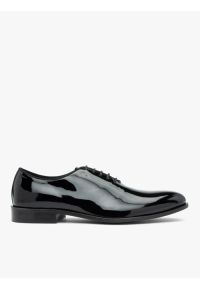 Ryłko - Czarne półbuty lakierowane premium. Wysokość cholewki: przed kostkę. Zapięcie: sznurówki. Kolor: czarny. Materiał: skóra, lakier. Styl: street, elegancki, klasyczny, wizytowy #1