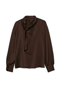 Vero Moda Bluzka Nini 10336252 Brązowy Standard Fit. Kolor: brązowy. Materiał: syntetyk