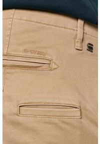 G-Star RAW - G-Star Raw - Spodnie. Kolor: beżowy. Materiał: tkanina, bawełna, elastan. Wzór: gładki #5