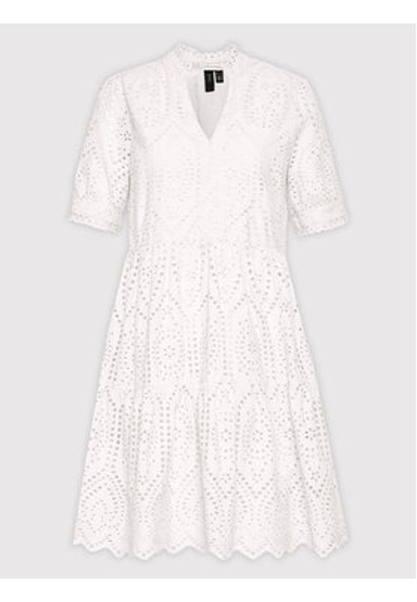 YAS Sukienka codzienna Holi 26027163 Biały Relaxed Fit. Okazja: na co dzień. Kolor: biały. Materiał: bawełna. Typ sukienki: proste. Styl: casual