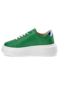 Zielone Sneakersy Artiker Stylowe Obuwie Damskie Z Serduszkami. Kolor: zielony. Materiał: materiał #3