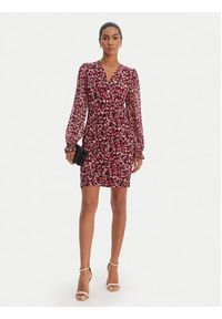 Morgan Sukienka codzienna 261-RIBLOO Różowy Slim Fit. Okazja: na co dzień. Kolor: różowy. Materiał: syntetyk. Typ sukienki: proste. Styl: casual #3