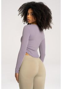 GYM GLAMOUR - Koszulka fitness damska Gym Glamour wycięta z długimi rękawami. Kolor: niebieski. Długość rękawa: długi rękaw. Długość: długie. Sport: fitness #2