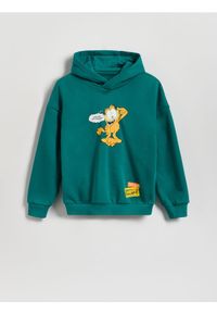 Reserved - Bluza GARFIELD - zielony. Kolor: zielony. Materiał: dzianina, bawełna #1