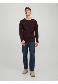 Jack & Jones - Jack&Jones Sweter 12157321 Bordowy Regular Fit. Kolor: czerwony. Materiał: bawełna #3