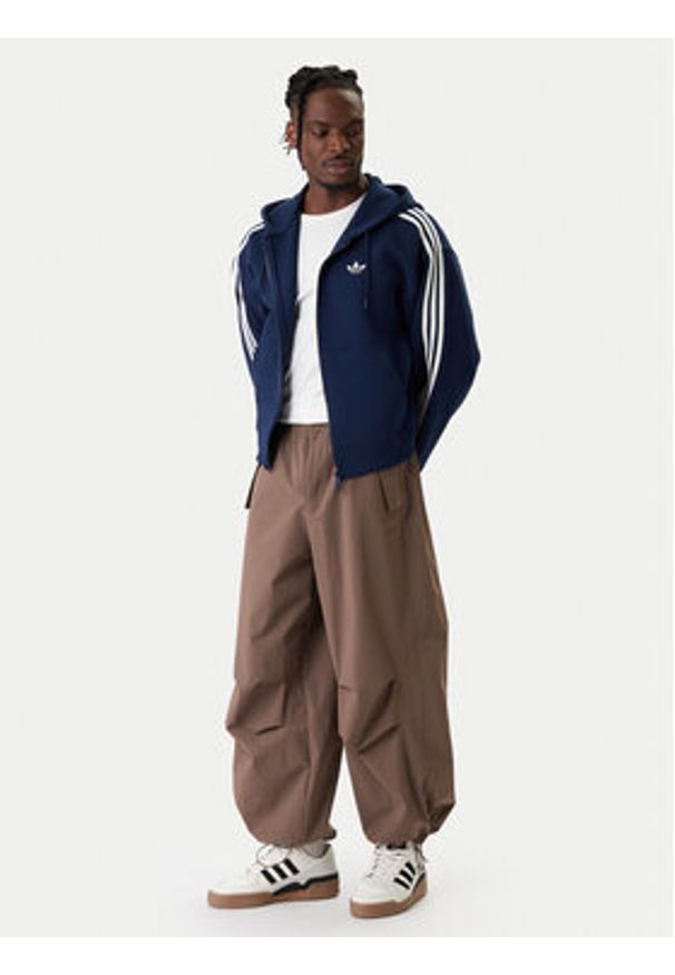 Adidas - adidas Bluza adicolor Spacer KD4086 Granatowy Loose Fit. Okazja: na spacer. Kolor: niebieski. Materiał: bawełna, syntetyk