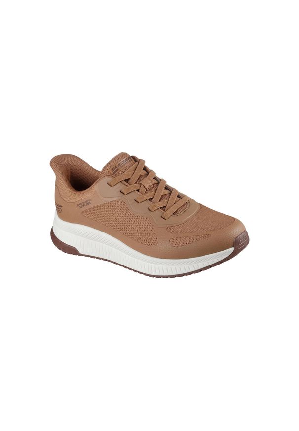 skechers - Buty SKECHERS SLIP-INS BOBS SQUAD 4 Brązowy. Kolor: brązowy. Materiał: syntetyk, tkanina