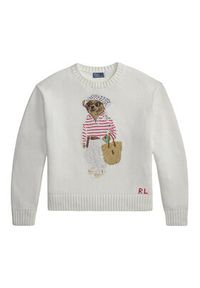 Polo Ralph Lauren Sweter 211A12723001 Biały Relaxed Fit. Typ kołnierza: polo. Kolor: biały. Materiał: bawełna #6