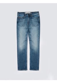 Big-Star - Jeansy męskie dopasowane granatowe Terry High Waist 329. Okazja: na co dzień. Stan: podwyższony. Kolor: niebieski. Styl: klasyczny, casual #3