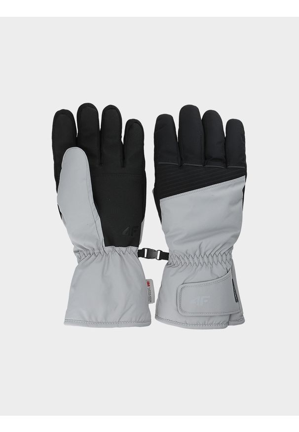 4f - 4F Rękawice narciarskie Thinsulate męskie - szare XL. Kolor: szary. Materiał: dzianina, syntetyk, materiał, tkanina. Technologia: Thinsulate. Sezon: zima. Sport: narciarstwo