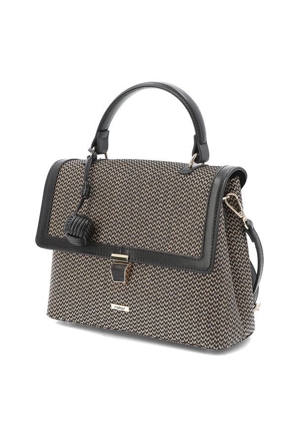 Multi Torebka Rieker Elegancki Kuferek Damski. Kolor: czarny. Materiał: skórzane. Styl: elegancki. Rodzaj torebki: na ramię