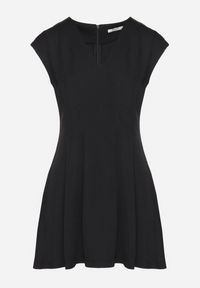 Born2be - Czarna Rozkloszowana Sukienka o Taliowanym Kroju Ellaira. Okazja: na co dzień. Kolor: czarny. Wzór: kolorowy. Styl: casual, elegancki #6