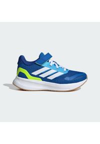 Adidas - Buty Runfalcon 5 Kids. Kolor: niebieski, wielokolorowy, biały, żółty. Materiał: materiał. Sport: bieganie