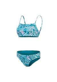 Speedo - Damski Dwuczęściowy Kostium Kąpielowy Leaves. Kolor: niebieski, wielokolorowy, różowy #1
