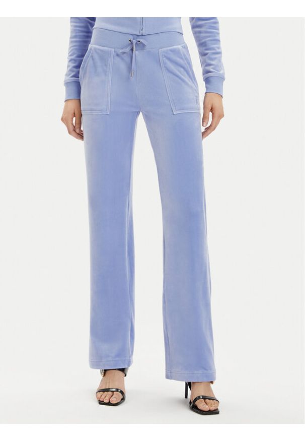 Juicy Couture Spodnie dresowe Del Ray JCAP180 Niebieski Regular Fit. Kolor: niebieski. Materiał: syntetyk