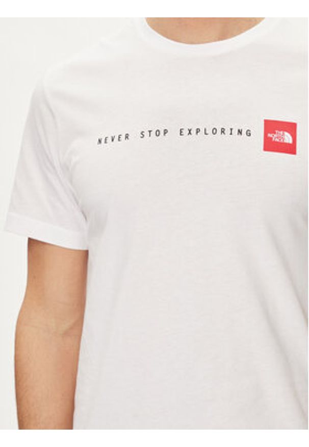 The North Face T-Shirt Never Stop NF0A87NS Biały Regular Fit. Kolor: biały. Materiał: bawełna