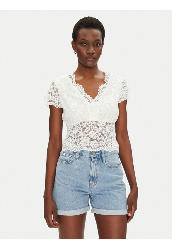 Morgan Bluzka 241-DANSA Écru Slim Fit. Materiał: syntetyk