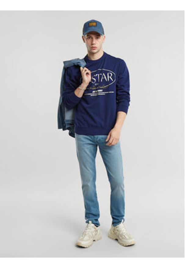 G-Star RAW - G-Star Raw Bluza Circle D25100-D257 Niebieski Regular Fit. Kolor: niebieski. Materiał: bawełna