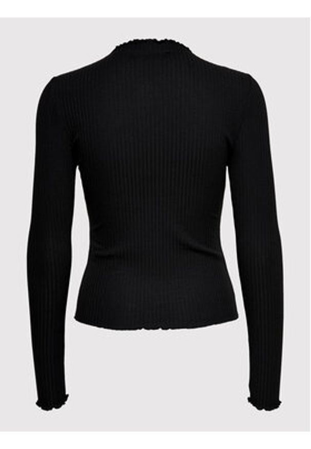 only - ONLY Bluzka Emma 15180040 Czarny Slim Fit. Kolor: czarny. Materiał: syntetyk, wiskoza