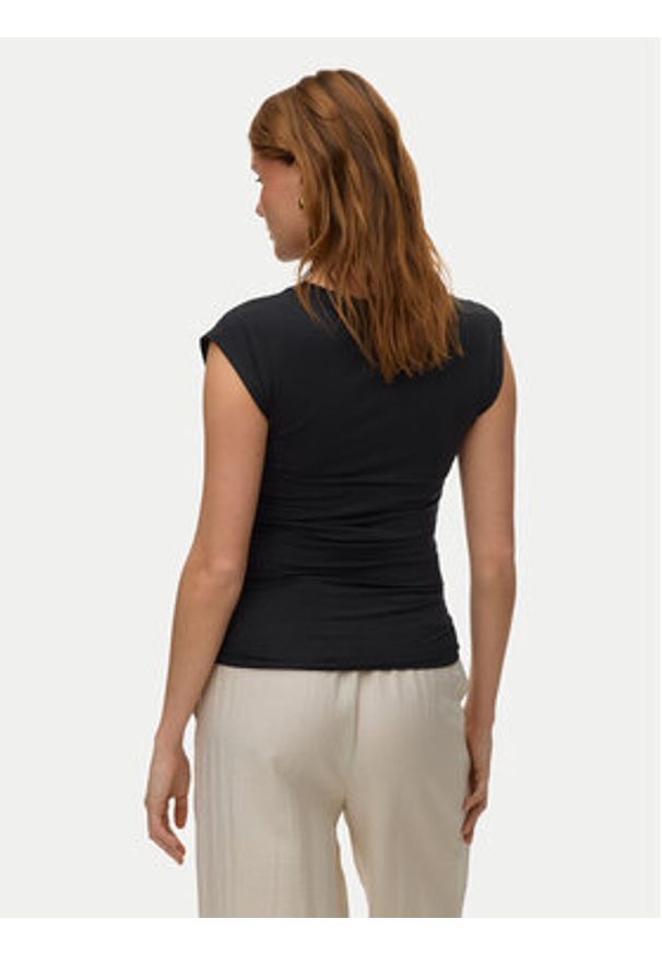 Vero Moda T-Shirt Avasarah 10342876 Czarny Slim Fit. Kolor: czarny. Materiał: lyocell