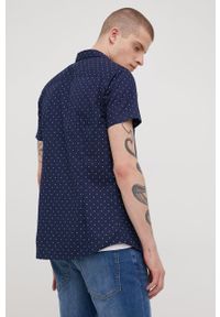 Jack & Jones koszula męska kolor granatowy slim z kołnierzykiem klasycznym. Typ kołnierza: kołnierzyk klasyczny. Kolor: niebieski. Materiał: tkanina, materiał. Długość rękawa: krótki rękaw. Długość: krótkie. Styl: klasyczny #5