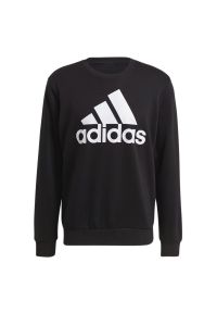Adidas - Bluza adidas Sportswear Essentials Big Logo GK9076 - czarna. Typ kołnierza: bez kaptura. Kolor: czarny. Materiał: wiskoza, bawełna, tkanina, poliester. Wzór: aplikacja. Styl: klasyczny