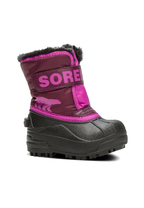 sorel - Śniegowce dziecięce Sorel Snow Commander. Kolor: czerwony, wielokolorowy, brązowy