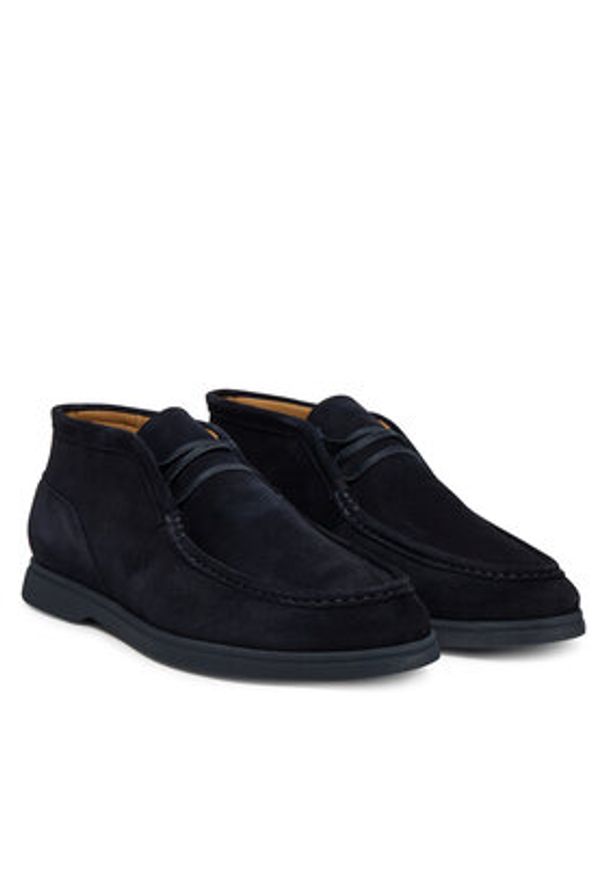 BOSS Półbuty Sienne 50548119 Granatowy. Kolor: niebieski. Materiał: zamsz, skóra