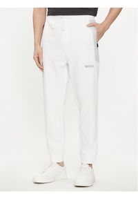 BOSS - Boss Spodnie dresowe Hadiko 50510346 Biały Regular Fit. Kolor: biały. Materiał: bawełna