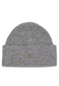 TOMMY HILFIGER - Tommy Hilfiger Czapka Th Evening Beanie AW0AW15319 Szary. Kolor: szary. Materiał: wełna, syntetyk