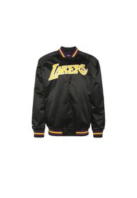 Mitchell & Ness - Lekka satynowa kurtka Los Angeles Lakers. Kolor: czarny. Materiał: satyna. Sport: koszykówka