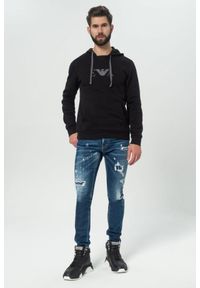 DSQUARED2 Niebieskie jeansy męskie Cool guy jean. Kolor: niebieski. Wzór: aplikacja