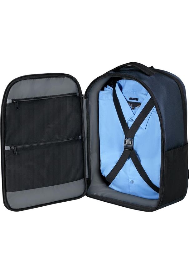 Plecak Samsonite 155199 1090 M 15.6'' Guardit 3.0 granatowy. Kolor: niebieski. Materiał: tkanina, materiał. Styl: biznesowy, casual