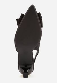 Born2be - Czarne Sandały na Kaczuszce z Noskiem w Szpic z Kokardą Nephoo. Okazja: na co dzień, na ślub cywilny, na wesele, na imprezę. Zapięcie: pasek. Kolor: czarny. Obcas: na szpilce. Styl: casual, elegancki, wizytowy #4