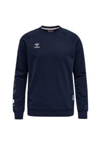 Bluza piłkarska męska Hummel Move Grid bawełniana. Kolor: niebieski. Materiał: bawełna. Sport: piłka nożna
