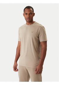 Guess T-Shirt Z2YI12 JR06K Beżowy Regular Fit. Kolor: beżowy. Materiał: bawełna #1