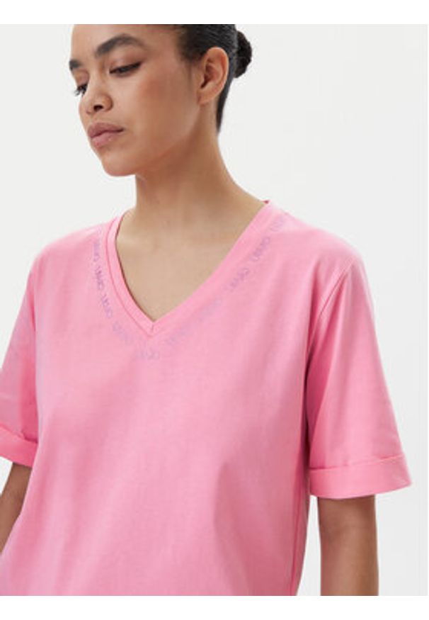 Liu Jo Sport T-Shirt q-roa-35247 Kolorowy Regular Fit. Kolor: różowy. Materiał: bawełna. Wzór: kolorowy. Styl: sportowy
